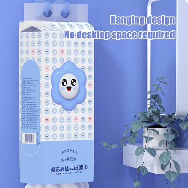 Quilted Toilet Paper Pack of 1 Hangable Travel Quick Pull Soft Thickened Tissues - Image 2